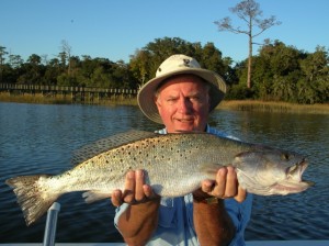 A very nice 7.2 pound Speckled trout caught around Wrightsville Beach, NC